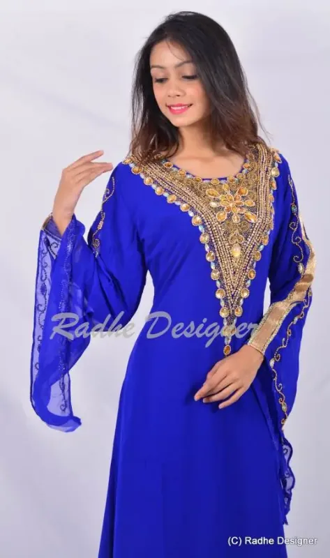 Picture of Radhe Designer Multicolor Georgette Kaftan Dress for Women - Y676