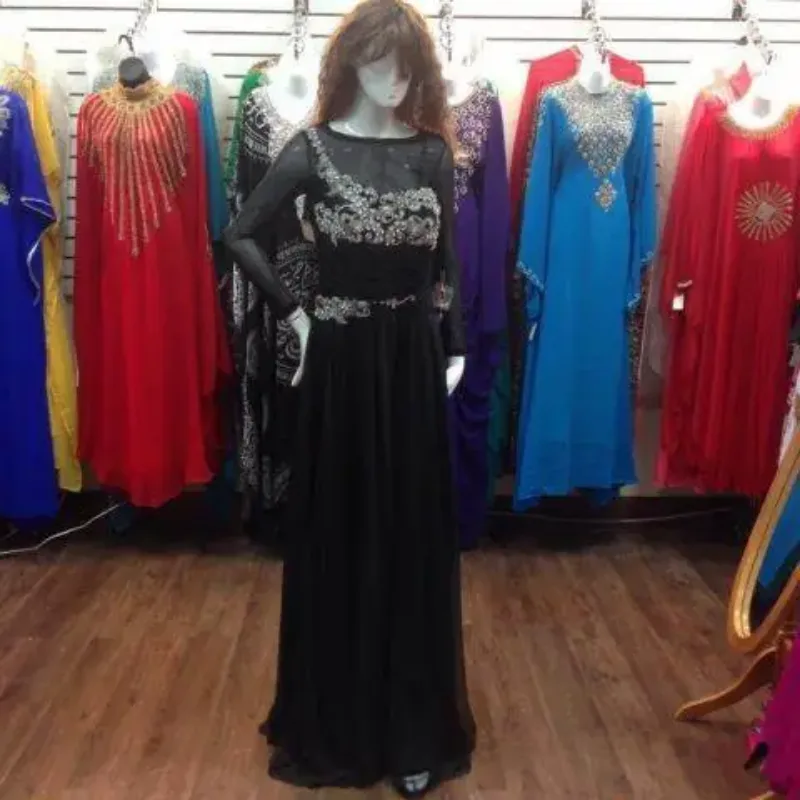Picture of Radhe Designer Black Georgette Kaftan Dress for Women - F10436