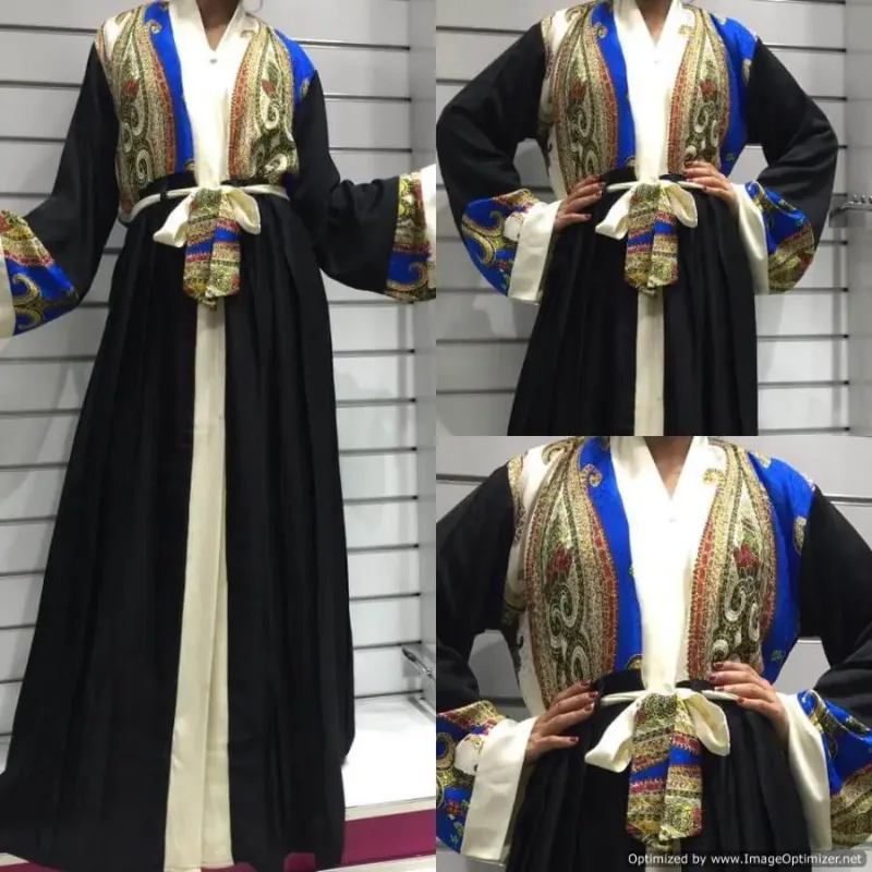 Picture of Festive Black Georgette Algerian Kaftan for Women