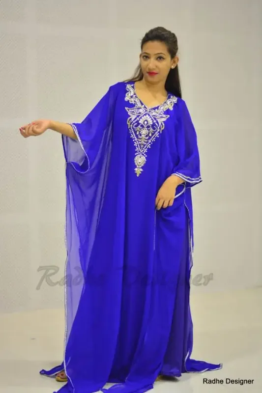 Picture of Radhe Designer Black Georgette Kaftan Dress for Women - Y428