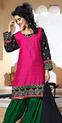 Picture of indian ethnic shalwar dress pink cotton suit designer p