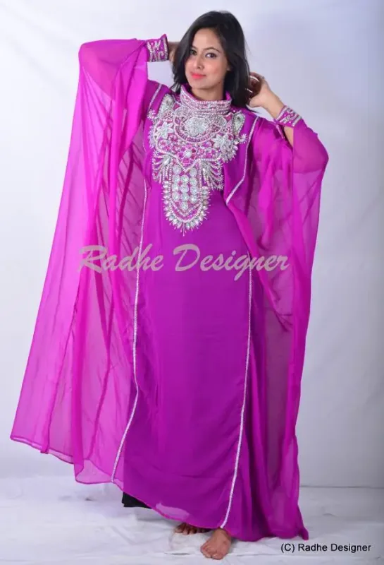 Picture of Radhe Designer Multicolor Georgette Kaftan Dress for Women - Y982