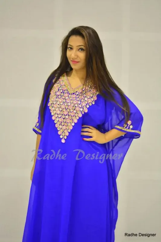 Picture of Festive Multicolor Georgette Farasha Kaftan for Women