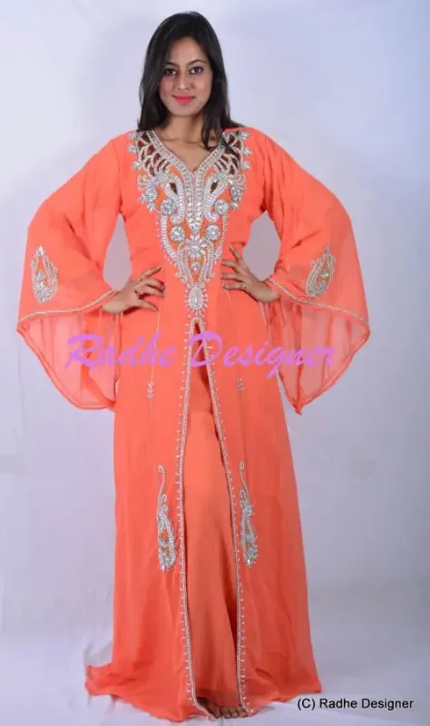 Picture of Radhe Designer Black Georgette Kaftan Dress for Women - Y207