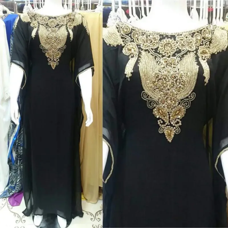 Picture of Radhe Designer Black Georgette Kaftan Dress for Women - F2924