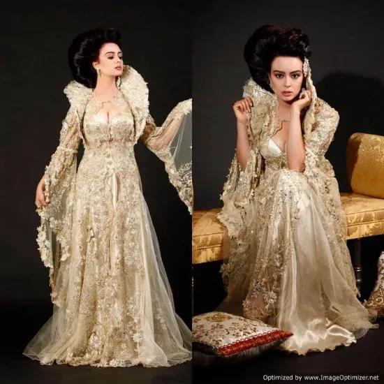 Picture of arabic bridal dress pics,v neck bridal dresses,abaya,ji