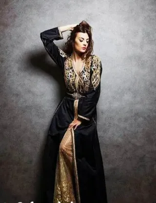 Picture of Multicolor Georgette Luxury Thobe Kaftan for Women