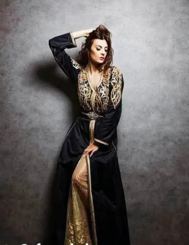 Picture of Multicolor Georgette Luxury Thobe Kaftan for Women