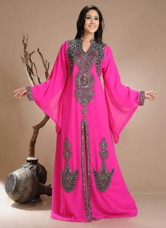 Picture of Radhe Designer Yellow Georgette Kaftan Dress for Women - F9781