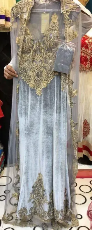 Picture of Radhe Designer White Georgette Kaftan Dress for Women - F9755