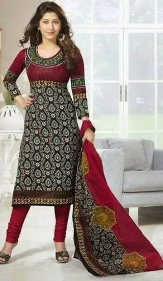 Picture of fatimabi white cape with black sequins style kameez dre