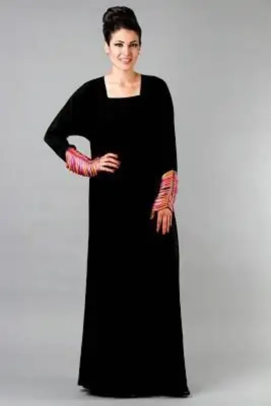 Picture of Radhe Designer Black Georgette Kaftan Dress for Women - F9784