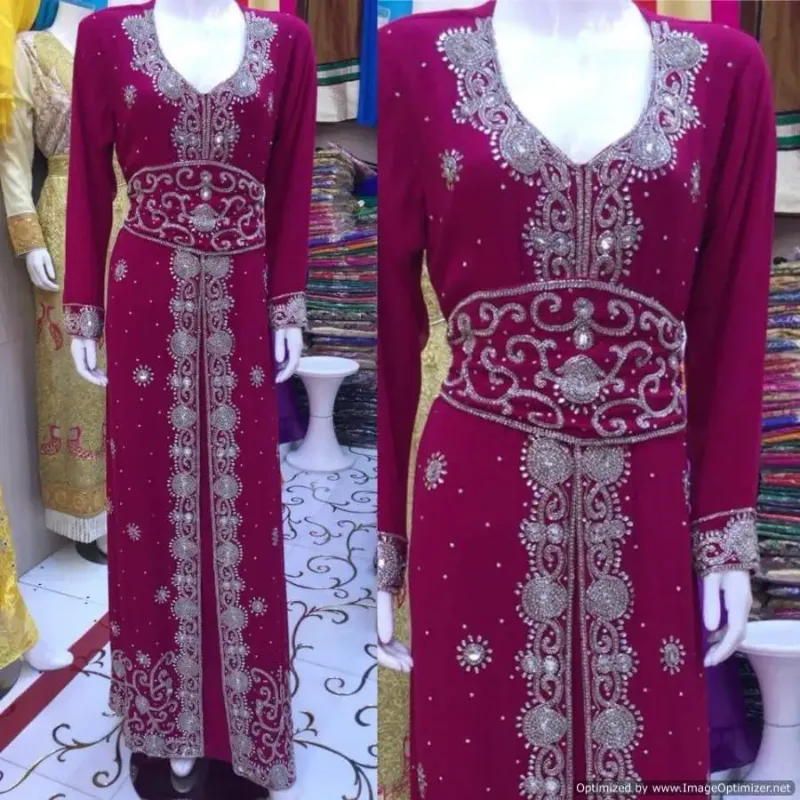 Picture of Radhe Designer White Georgette Kaftan Dress for Women - F2893