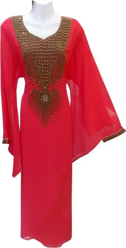 Picture of Radhe Designer Yellow Georgette Kaftan Dress for Women - F9730