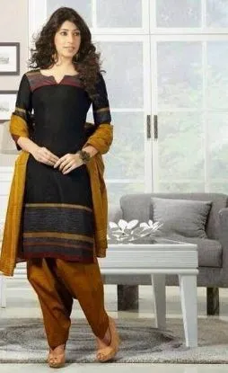 Picture of girlish high low beautiful kameez patiala embroidered l