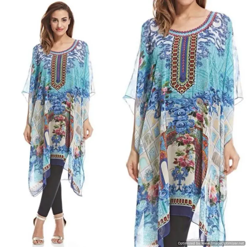 Picture of Radhe Designer Multicolor Georgette Kaftan Dress for Women - F3051