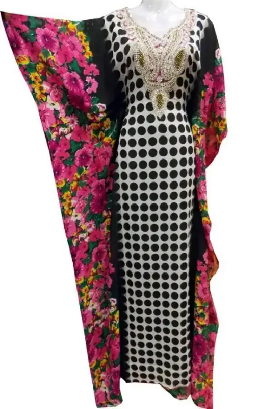 Picture of Radhe Designer White Georgette Kaftan Dress for Women - F9800