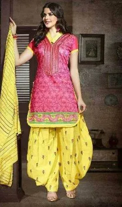 Picture of heavy embroidery work anarkali suit dress indian design