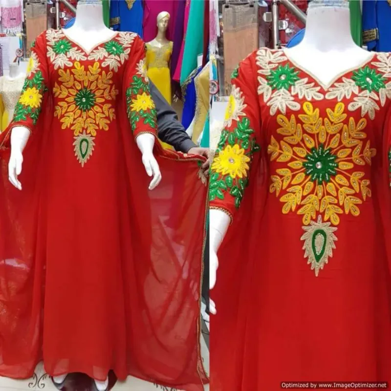 Picture of Radhe Designer Multicolor Georgette Kaftan Dress for Women - F3010