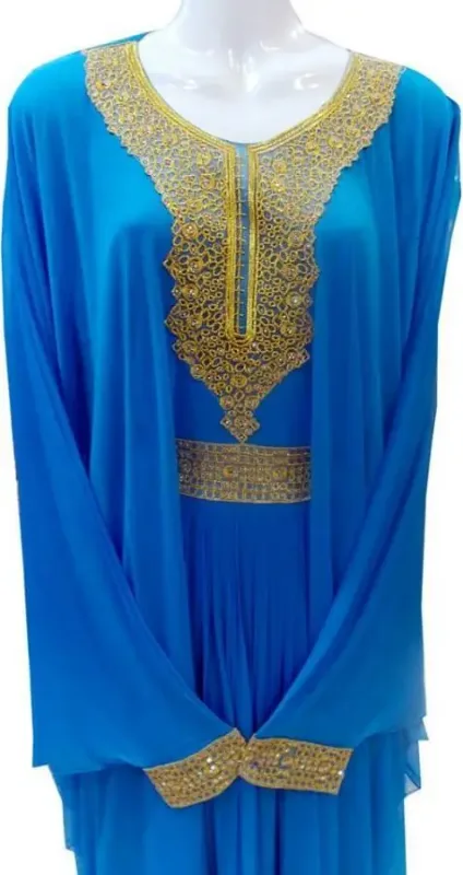 Picture of Radhe Designer White Georgette Kaftan Dress for Women - F9857