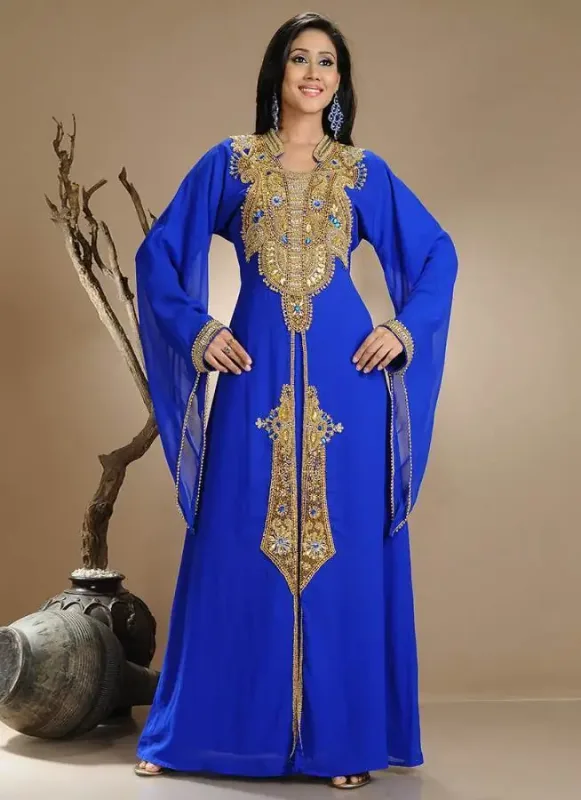Picture of Radhe Designer Purple Georgette Kaftan Dress for Women - F9856