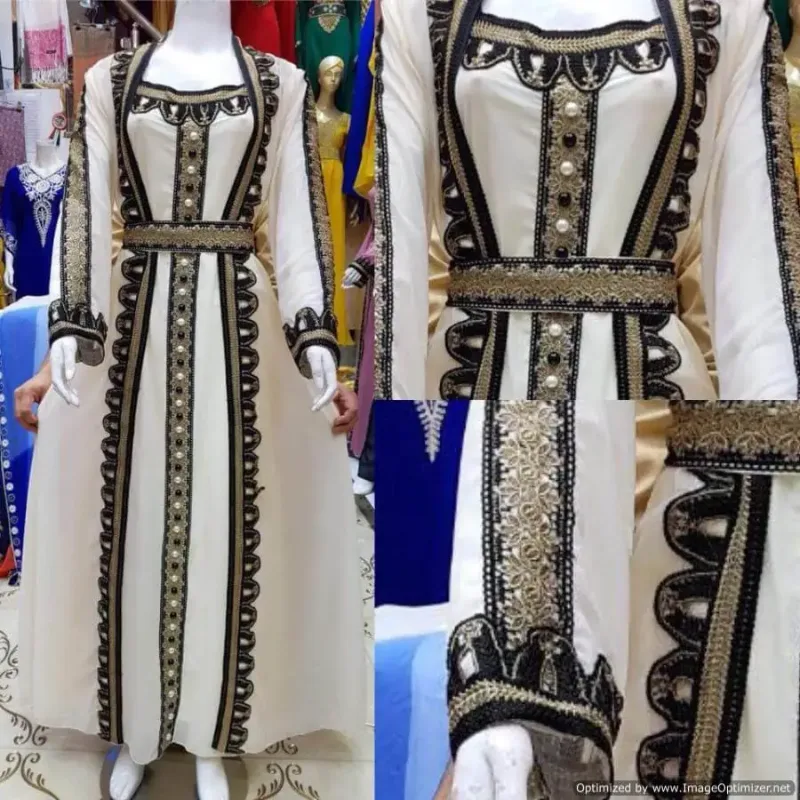 Picture of Radhe Designer White Georgette Kaftan Dress for Women - F3029