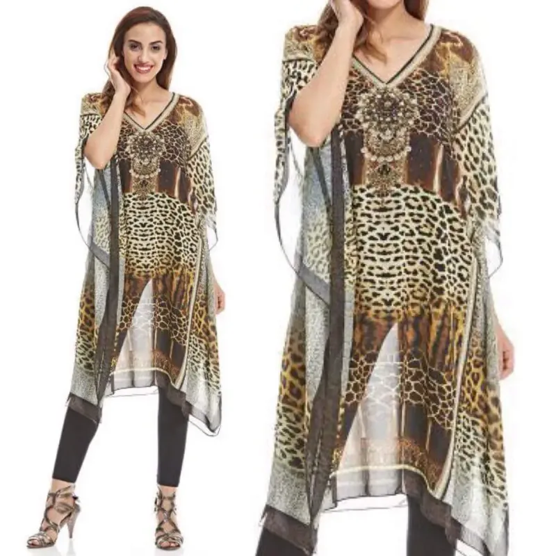 Picture of Radhe Designer Pink Cotton Kaftan Dress for Women - F3042