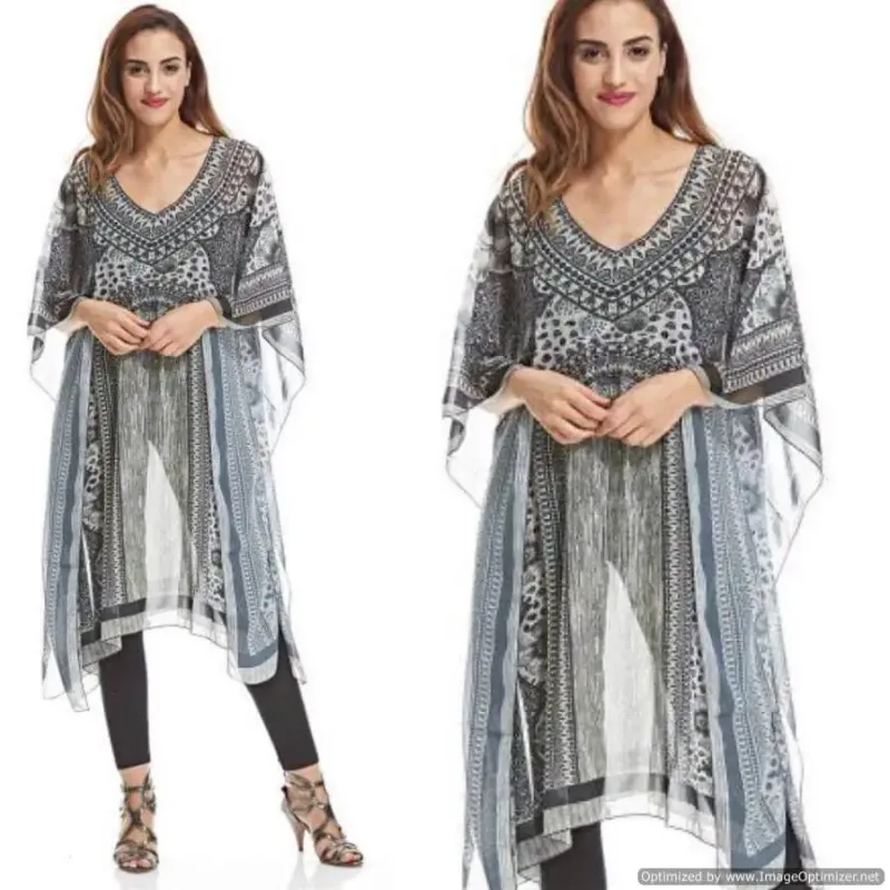 Picture of Radhe Designer Blue Georgette Kaftan Dress for Women - F3036