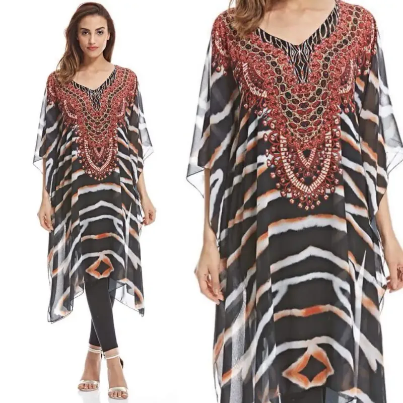 Picture of Radhe Designer Purple Georgette Kaftan Dress for Women - F3045