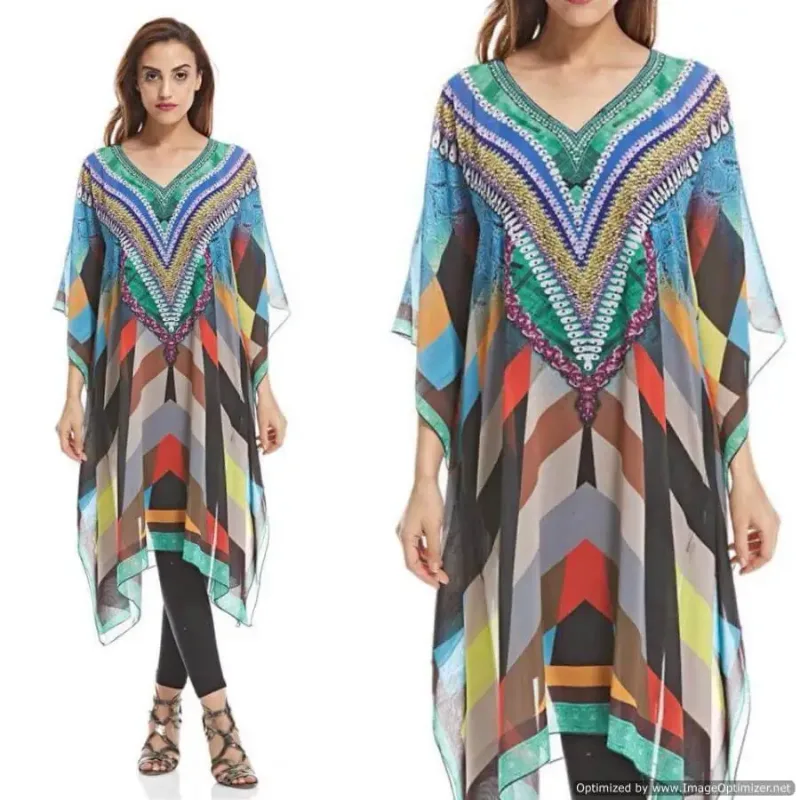 Picture of Radhe Designer Black Georgette Kaftan Dress for Women - F3058