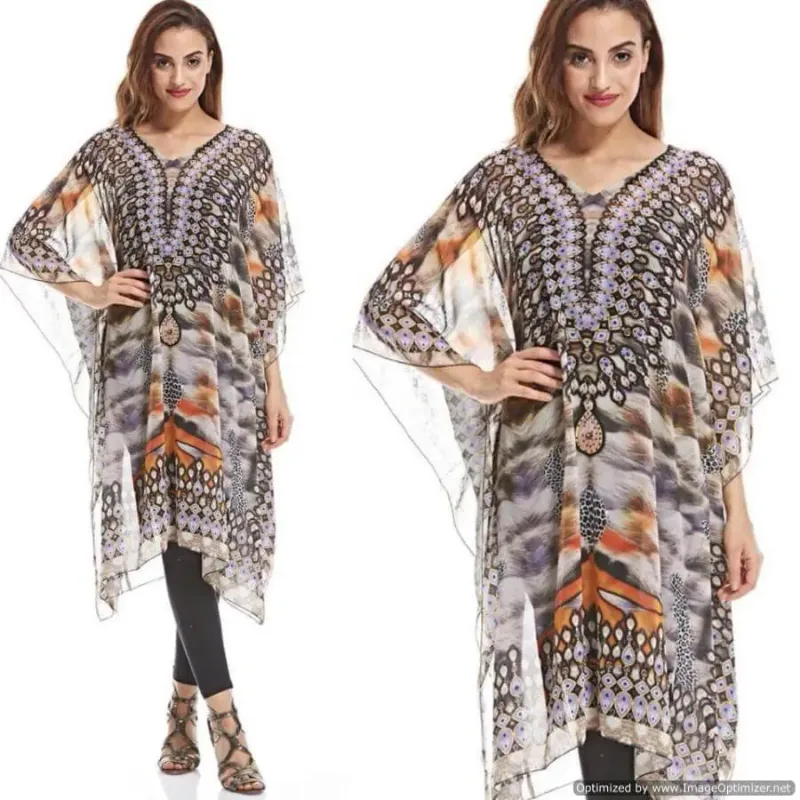 Picture of Radhe Designer Pink Cotton Kaftan Dress for Women - F3059