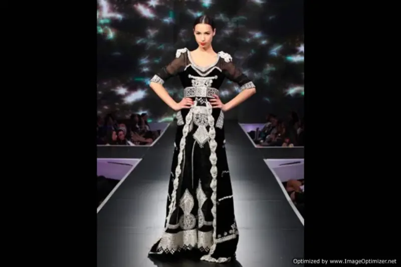 Picture of Radhe Designer Black Georgette Kaftan Dress for Women - F9905