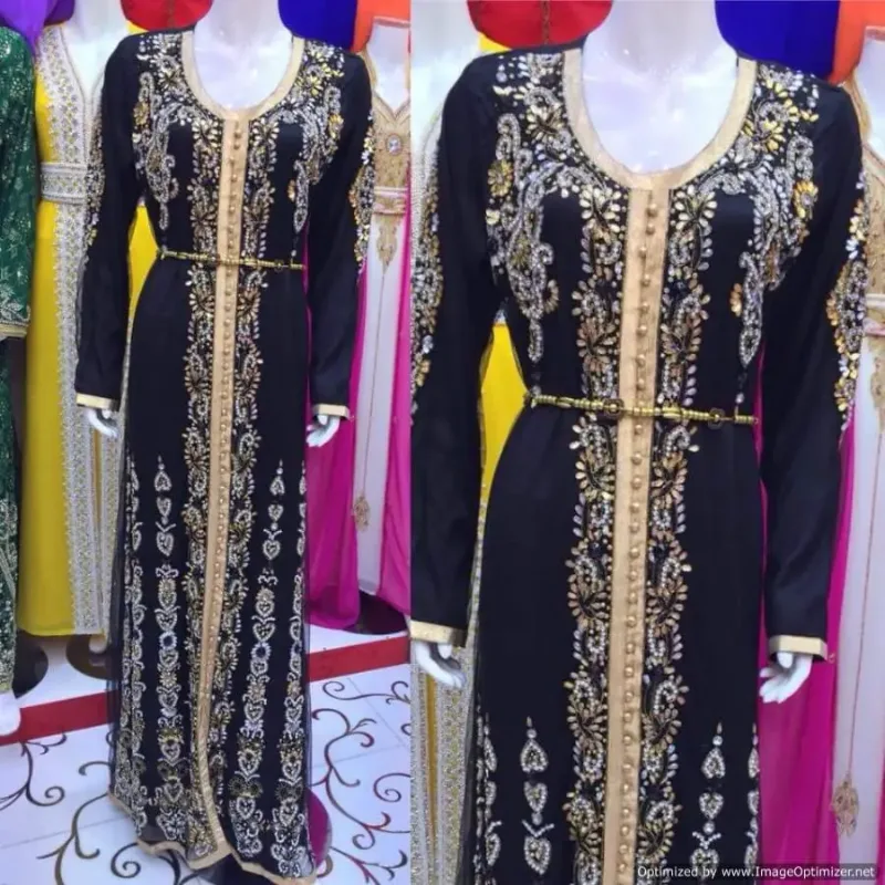 Picture of Radhe Designer Black Georgette Kaftan Dress for Women - F2890