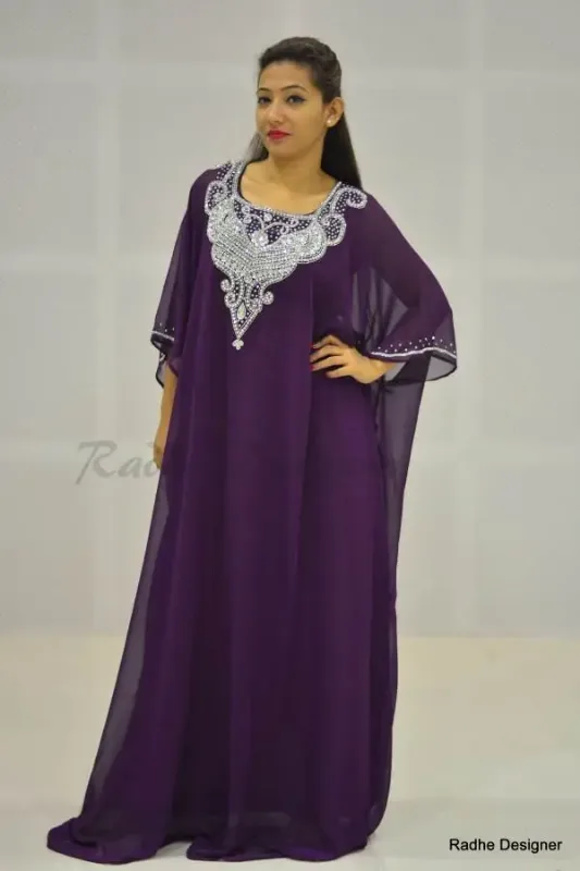 Picture of Radhe Designer Multicolor Georgette Kaftan Dress for Women - Y519