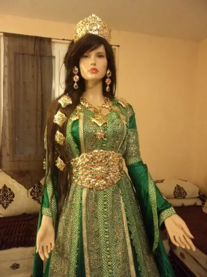 Picture of arabic embroidery dress,bridal dresses youghal,abaya,ji