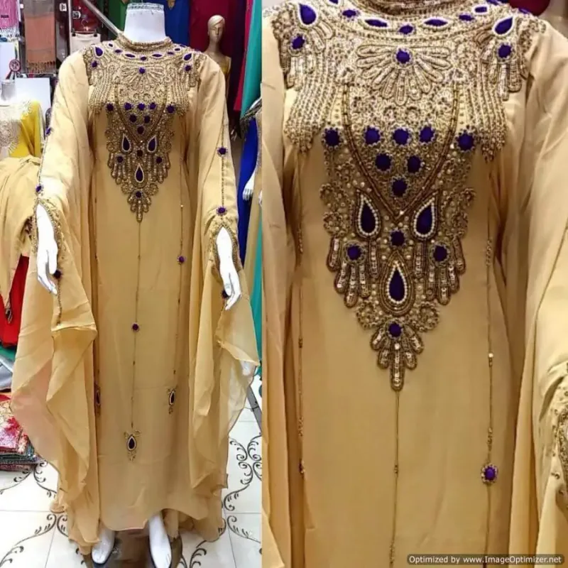 Picture of Radhe Designer Purple Georgette Kaftan Dress for Women - F2994