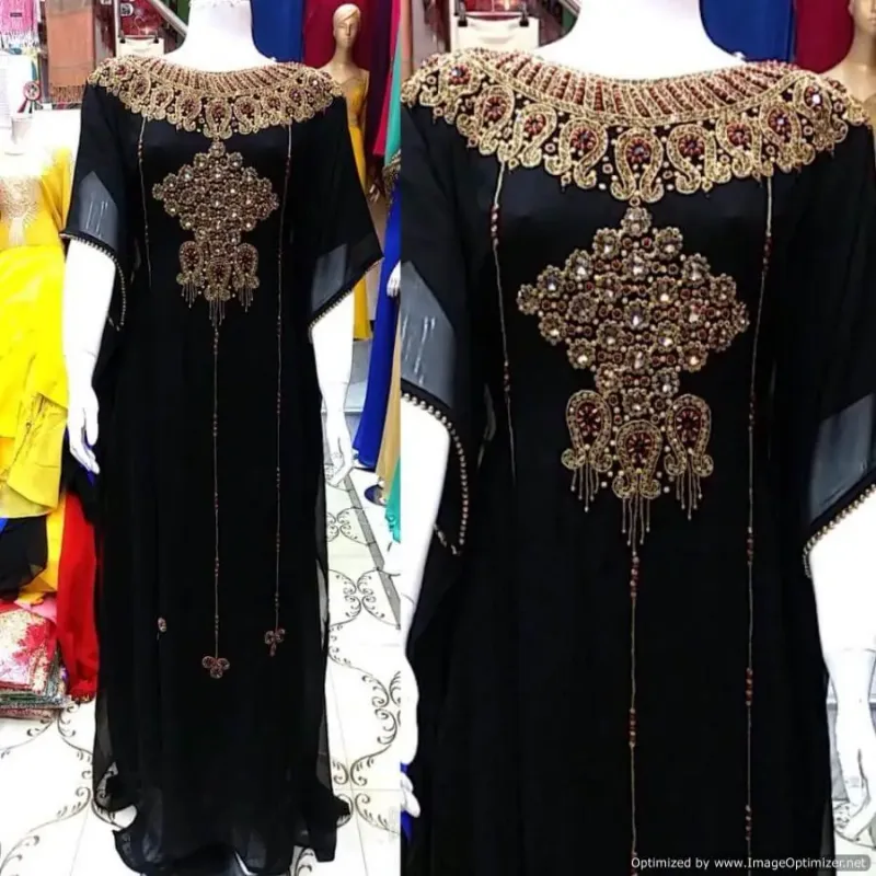 Picture of Radhe Designer White Georgette Kaftan Dress for Women - F2995