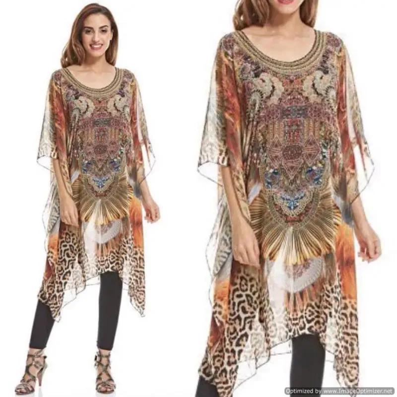 Picture of Radhe Designer Multicolor Georgette Kaftan Dress for Women - F3047