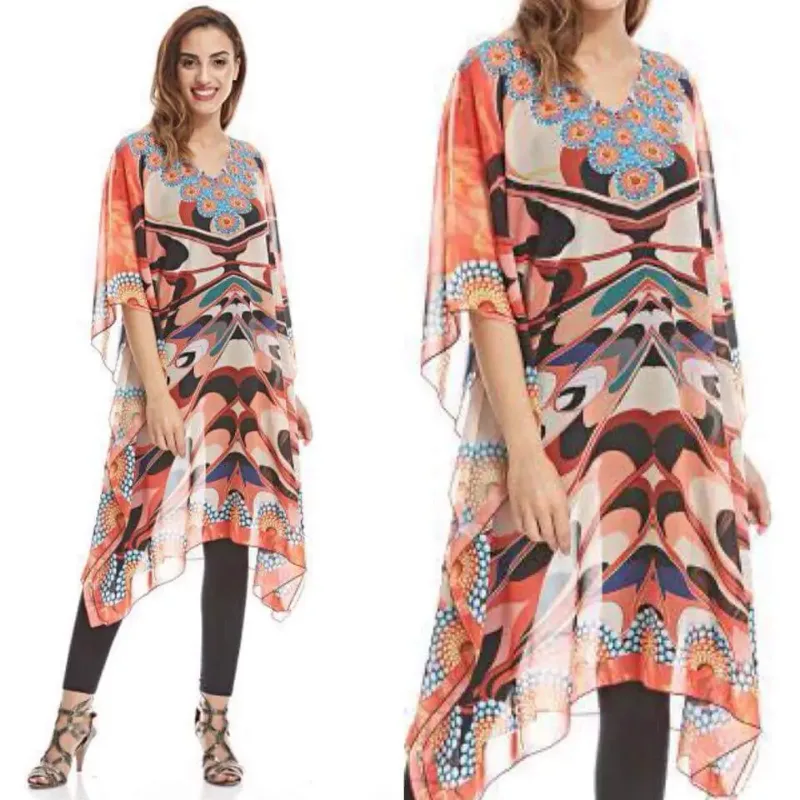 Picture of Radhe Designer Multicolor Georgette Kaftan Dress for Women - F3048