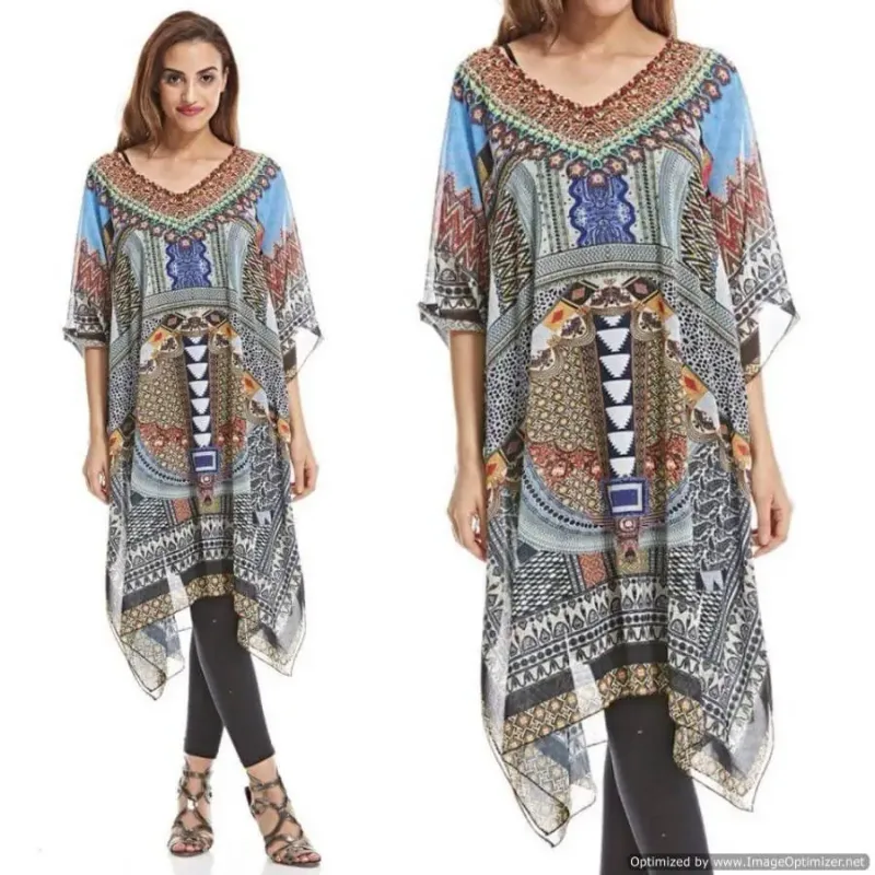 Picture of Radhe Designer Multicolor Georgette Kaftan Dress for Women - F3049
