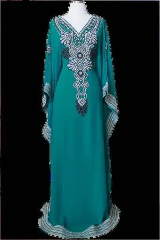 Picture of Radhe Designer White Georgette Kaftan Dress for Women - F9902