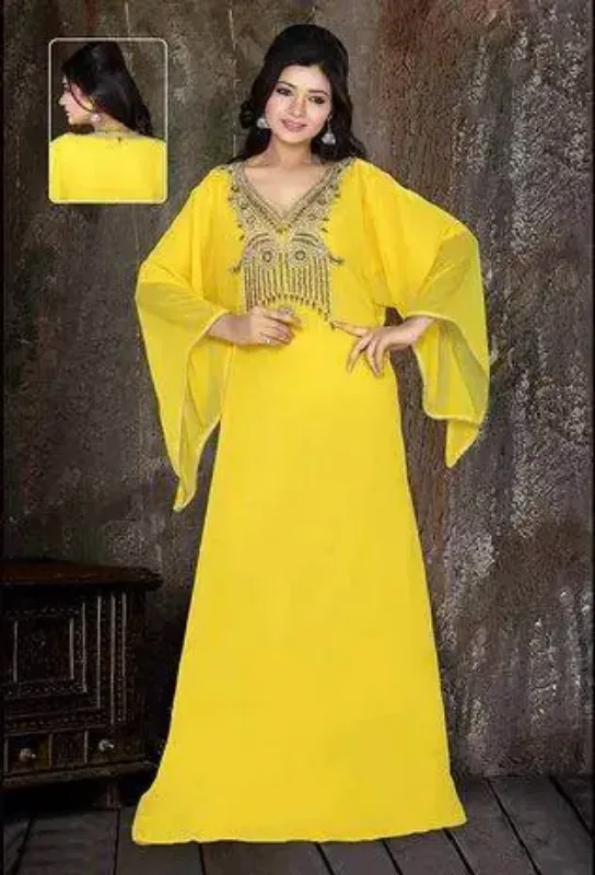 Picture of Radhe Designer Black Georgette Kaftan Dress for Women - F9814