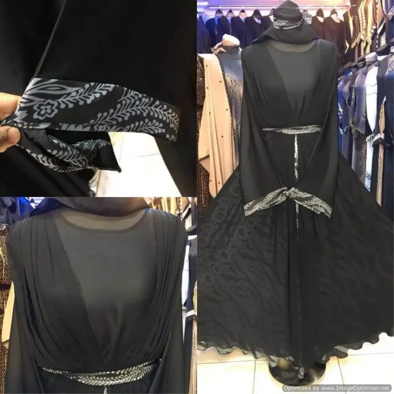 Picture of Radhe Designer Black Georgette Kaftan Dress for Women - F3075