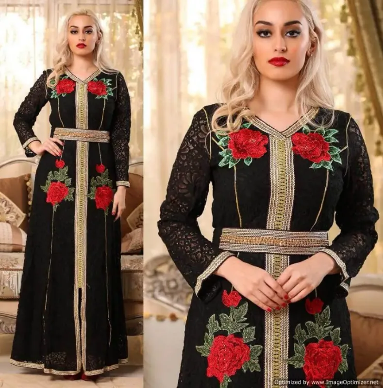 Picture of Radhe Designer Black Georgette Kaftan Dress for Women - F3077