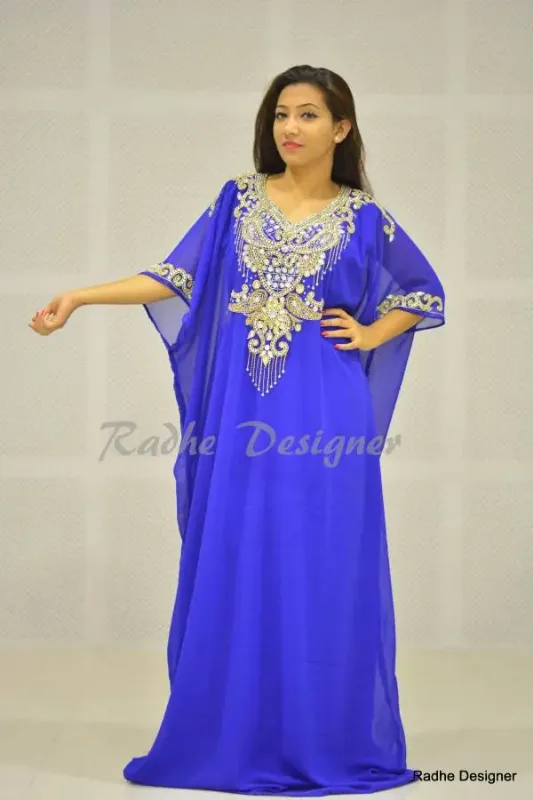 Picture of Radhe Designer Multicolor Georgette Kaftan Dress for Women - Y198