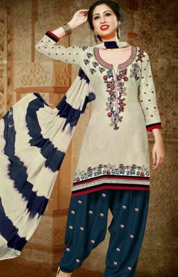 Picture of diwali festival long double color heavy embroidery slee