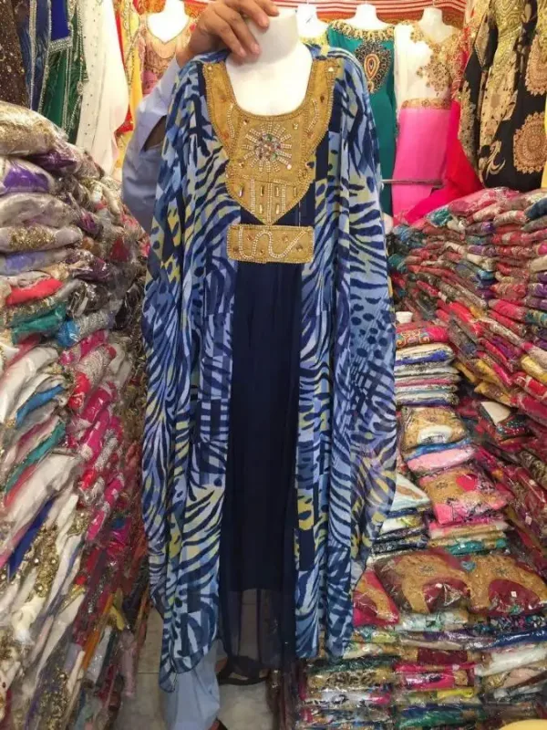 Picture of Royal Multicolor Georgette Dubai Modern Kaftan for Women