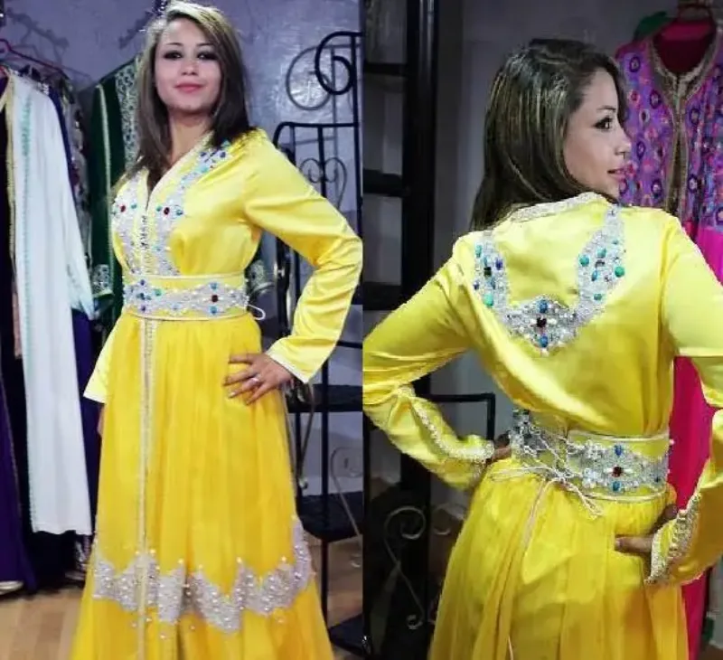 Picture of Smart Multicolor Georgette Moroccan Caftan for Women
