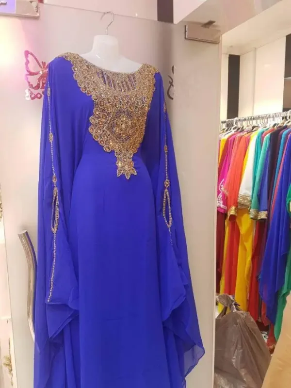 Picture of Minimal Multicolor Georgette Farasha Kaftan for Women