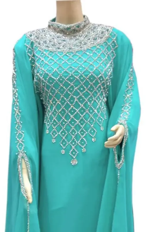 Picture of Radhe Designer Black Georgette Kaftan Dress for Women - F10525